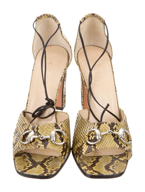 gucci sandals 2015|Gucci snakeskin sandals.